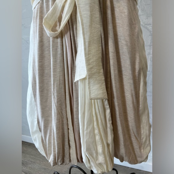 New BCBG Max Azria Runway Bubble Hem Dress Twist Back L Ivory Pink - Picture 6 of 8